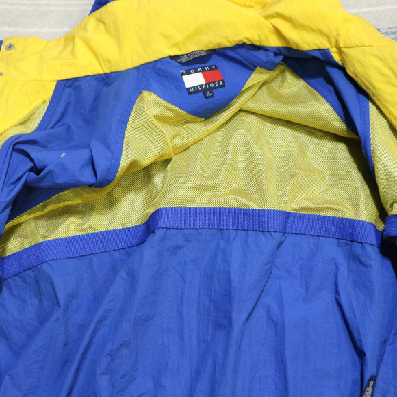 VTG TOMMY HILFIGER Hidden Hood Vented Zip Jacket Sz Small US Men - Picture 6 of 8